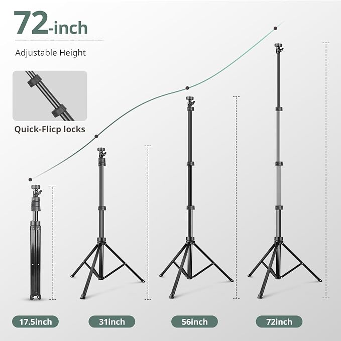 SENSYNE 72" Phone Tripod, Extendable Cell Phone Tripod Stand, Selfie Stick with Wireless Remote and Phone Holder, Compatible with iPhone Android Phone, Camera (Pack of 2) - Image 4