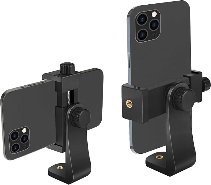 Ailun Phone Holder, Tripod Mount Adapter, Rotatable Bracket Adjustable Clip | Vertical and Horizontal Tripod Mount Adapter, Selfie Stick, Camera Stand, Rotatable Bracket with 1/4 inch Screw by Ailun