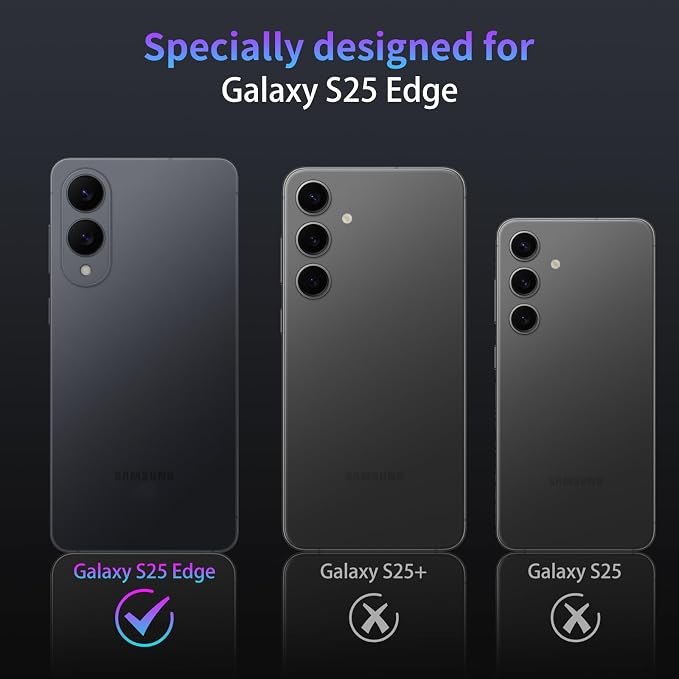 Camera Lens Protector for Samsung Galaxy S25 Edge,1 Pack | Tempered Metal Glass Camera Cover, HD Clear Anti-Scratch Lens Screen Protector Film,Case Friendly,Colorful Titanium - Image 2