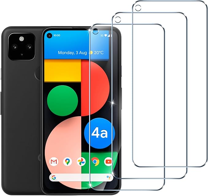 ivoler Screen Protector for Google Pixel 4a 5G 6.2" Tempered Glass 6-Pack | with [Easy Installation Frame], Anti-Scratch Case Friendly Clear HD Film for Google Pixel 4a 5G 6.2 inch by iVoler