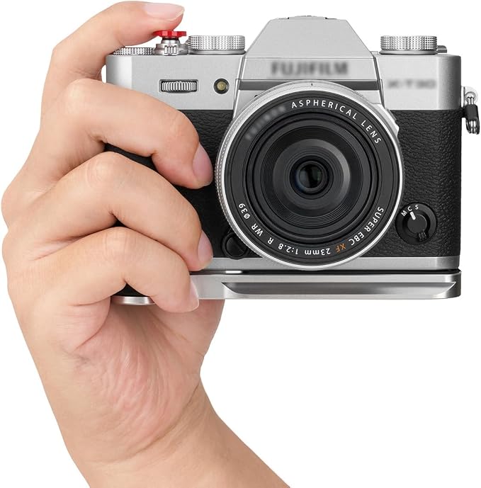JJC Hand Grip & Shutter Button Shoe Cover for Fuji X-T30 III II XT30 X-T20 | Anti-Slip Pads, 1/4''-20 Tripod Hole & Arca Swiss Quick Release Plate, Built-in SD Card Holder, No Effect on Camera Use - Image 6
