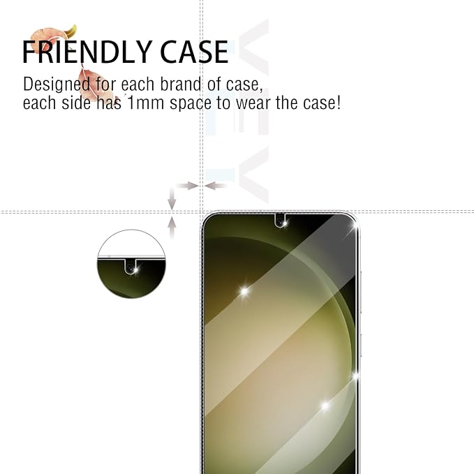 Screen Protector for Samsung Galaxy S23, [2+2 Pack] Tempered Glass for Galaxy S23 & Camera Lens Protectors[Ultrasonic Fingerprint Unlock] [Case Friendly] [Bubble-Free] - Image 5