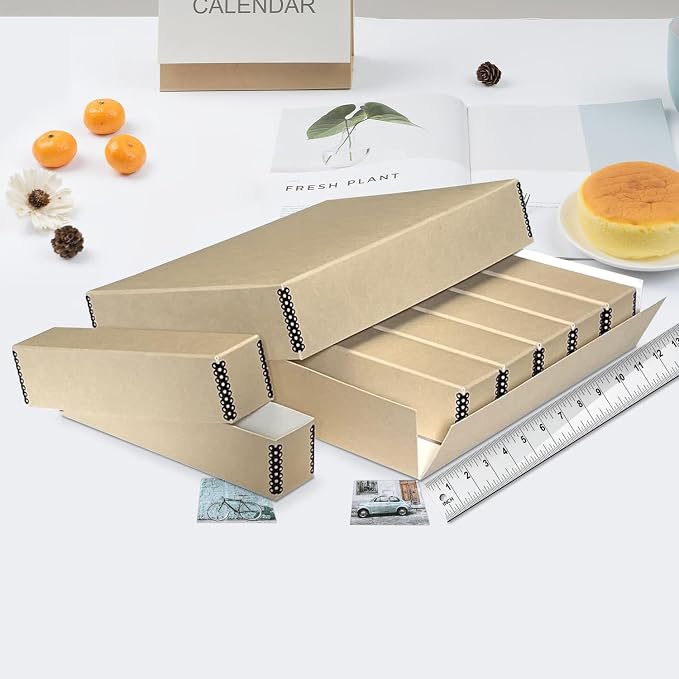 Lineco, Archival Slide Storage Box 15.5"x11.5"x3", with 6 Cases, Pack of 2 | Acid-Free Metal Edge Organizer, Drop Front Design, Holds Up to 840 Slides, Films, Negatives, Photos and Cards - Image 4