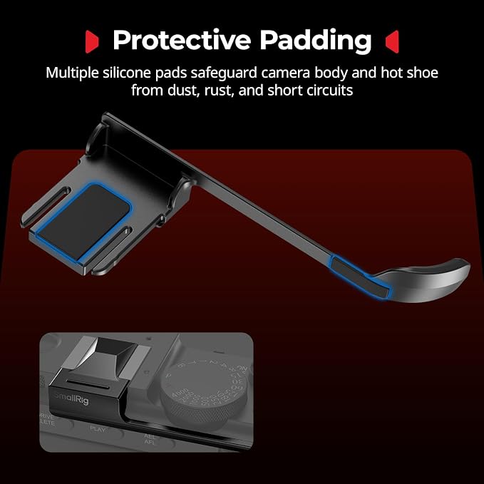 SMALLRIG Thumb Grip with Hot Shoe Cover for FUJIFILM X-E5,Shutter Button | Built-in Silicone Pads,Textured Surface for Enhanced Grip (Black)-5452 - Image 5