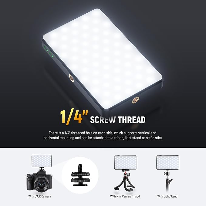 NEEWER Basics LED Selfie Phone Light for iPhone Camera Laptop, BL120B | Clip on Fill Light, Color Films, Diffuser, 3000mAh Rechargeable, 2500K-9000K CRI95+ Video Conference Lighting for Zoom Call - Image 8