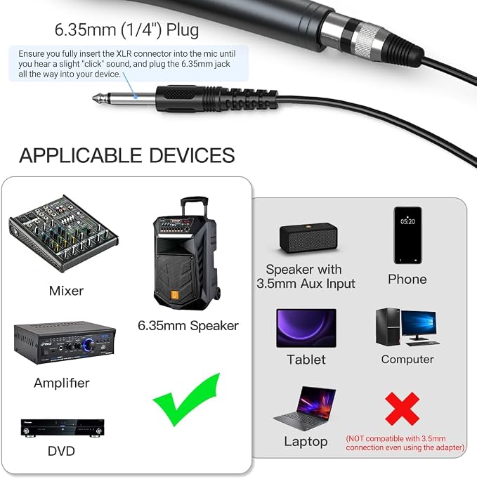 FIFINE K6 Karaoke Microphone, Dynamic Vocal Microphone for Singing | 6.35MM Wired Handheld Mic with On and Off Switch, 14.8ft Detachable Cable for Speaker, Audio Mixer/Interface - Image 4