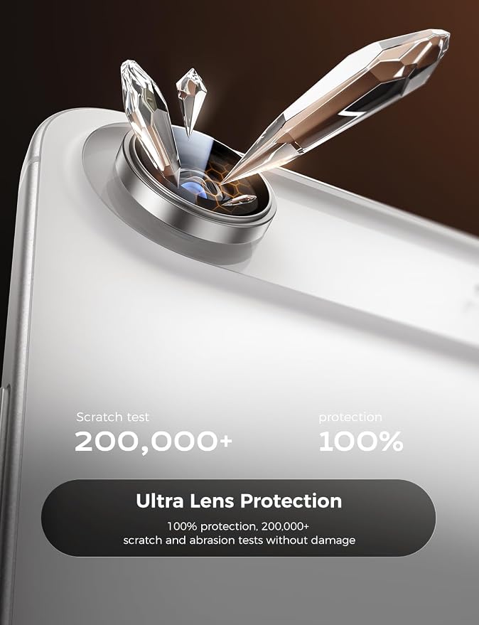 MAGIC JOHN for iPhone Air Camera Lens Protector [Alignment Kit&1:1 Invisible Fit] 9H Aerospace Tempered Glass, Ultra HD, Metal Individual Ring,Set of 2,Sliver - Image 3