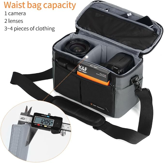 K&F CONCEPT Camera Bag 32L, 2 in 1 Camera Backpack | EVA Hardshell, Large Capacity, Rain Cover, 15.6" Laptop Compartment, Compatible with Sony Canon Nikon Fuji, B05 - Image 5