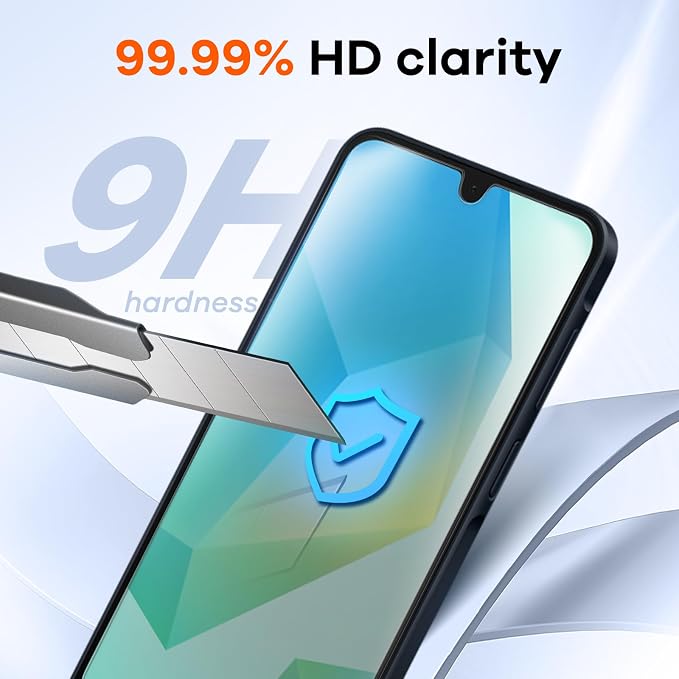 4+4 for Samsung Galaxy A26 5G Screen Protector Camera Lens Protector | 9H Tempered Glass Cell Phone Protector - Image 4