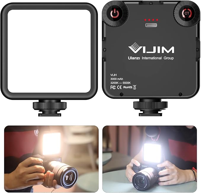 ULANZI VL-81 3000mAh Bi-Color LED Video Light w Softbox - 3200K-5600K+CRI95 Rechargeable Camera Light, 3 Cold Shoe Mount for DSLR/GoPro/Sony/Canon/iPhone, Vlog Filming TikTok Live & Photography by Ulanzi