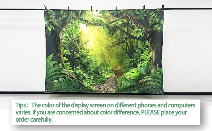 7x5ft Jungle Forest Photography Backdrop Rainforest Background | Tropical Kids Adults Party Supplies, Natural Scenery Banner, Safari Photo Booth, Polyester, Grommets, 1PC - Image 3