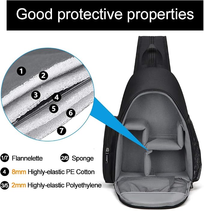 CADeN Camera Bag Sling Backpack, Camera Case Backpack with Tripod Holder for DSLR/SLR Mirrorless Cameras (Canon Nikon Sony Pentax) Black - Image 5