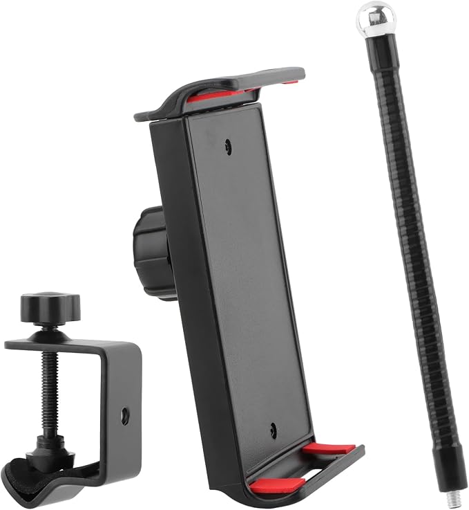 Mic Stand Phone Holder, Flexible Phone Holder for Microphone-Stand, Adjustable Mic Stand Holders for Most Mobile Phones And Tablets(COLOR:Black) - Image 9