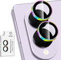 for Samsung Galaxy Z Fold 8 Camera Lens Protector, Individual Metal Ring Tempered Glass Lens Cover, [Strong Adsorption] Scratch Resistant Ultra-Thin HD Clear Lens Cover,1 Set-ColorfulRing by Btscase