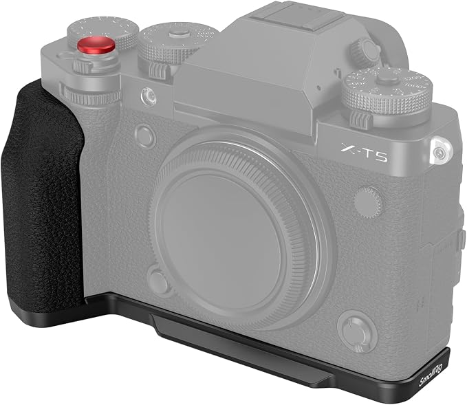 SMALLRIG Handgrip L-Shape Grip for FUJIFILM X-T5 with Shutter Button, Black | Built-in Quick Release Plate for Arca, 1/4"-20 holes, ergonomic silicone grip by SmallRig