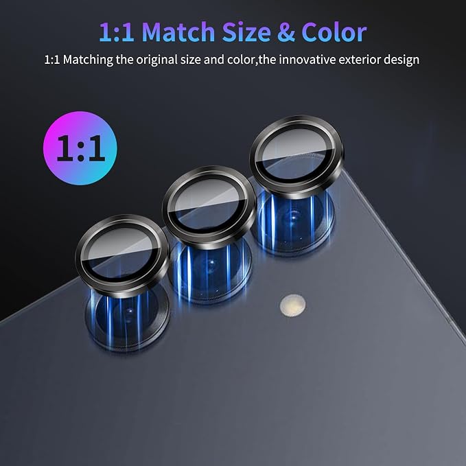 Camera Lens Protector for Samsung Galaxy S25,1 Pack | Tempered Metal Glass Camera Cover Film,HD Clear,Anti-Scratch Lens Screen Protector Film,Case Friendly,Black Titanium - Image 5