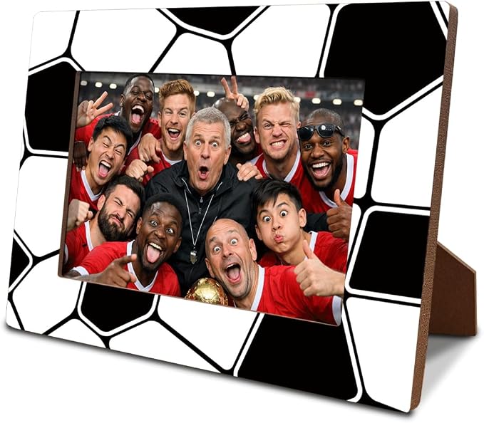 Soccer Picture Frame, Sports Themed Photo Frame, Tabletop Display Frames for Soccer Players and Coaches, Sports Decor for Home Office, Insert 4x6 Inches Photos by Unknown