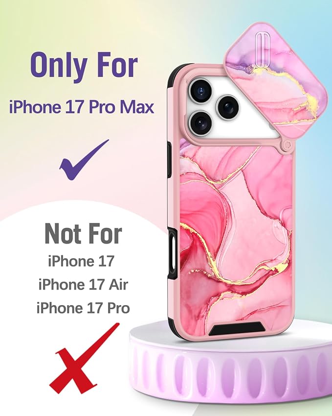 Buleens for iPhone 17 Pro Max Case 6.9 Inch - with Ring Stand & Camera Cover Aesthetic Cute Designed for Women Girls Pretty Girly Fashion Teens Phone Case for iPhone 17 Pro Max Compatible with Magsafe - Image 2