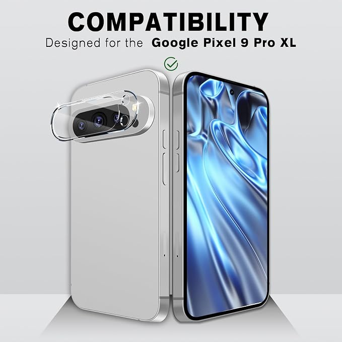 3 Pack for Google Pixel 9 Pro XL Camera Lens Protector | Tempered Glass 9 Hardness,Anti-Scratch High Definition Camera Screen Protector for Pixel 9 Pro XL - Image 2