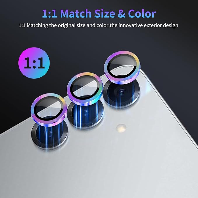 Camera Lens Protector for Samsung Galaxy S25 Plus,1 Pack | Tempered Metal Glass Camera Cover, HD Clear Anti-Scratch Lens Screen Protector Film,Case Friendly,Colorful Titanium - Image 5