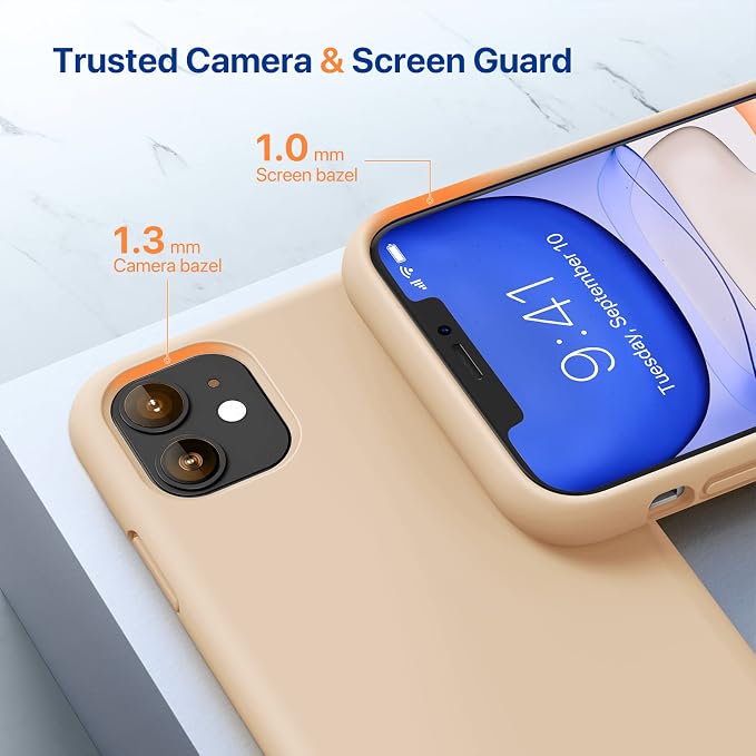 Miracase Silicone for iPhone 11 Phone Case, Sand | Soft Anti-Scratch Microfiber Lining, Premium Silicone Cover Shockproof Drop Protection Phone Case for 11 - Image 4
