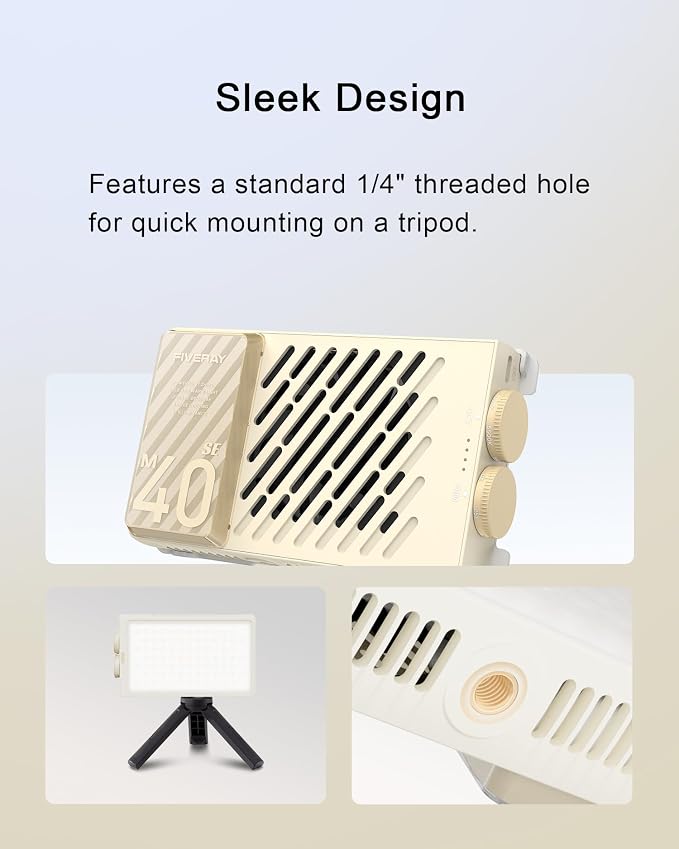 ZHIYUN FIVERAY M40 SE Combo 40W Bi-Color Video Light, 250g Portable Camera Light 17100 Lux 2700K-8500K CRI 95 TLCI 97+ LED Panel DSLR Photography Lighting for YouTube, TikTok - Image 8
