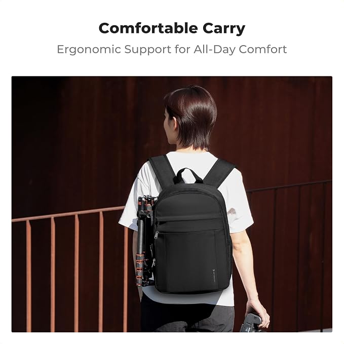 K&F CONCEPT Camera Backpack, Lightweight Camera Bag with Tripod Holder | Professional Bag for DSLR/SLR Mirrorless, with 14in Laptop Compartment & Rain Cover, Men & Women, for Sony Canon Nikon, B19 - Image 6