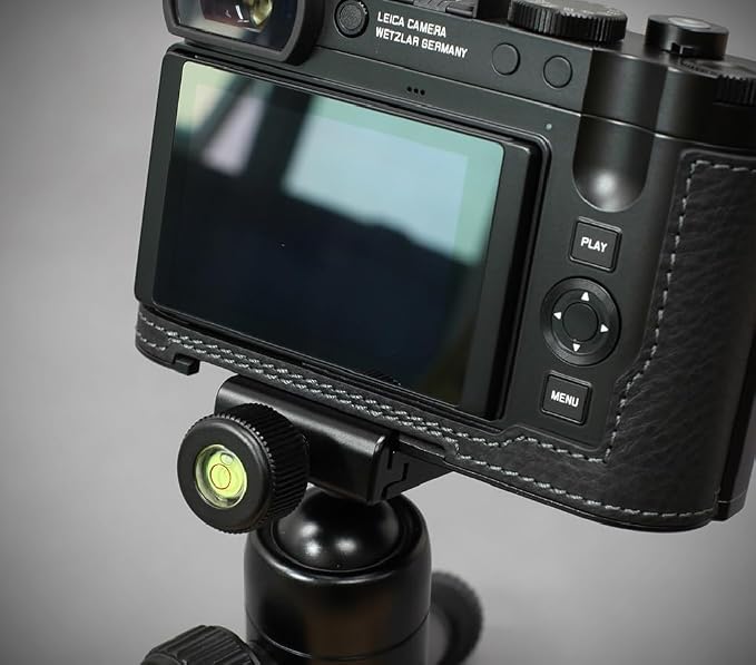LIM'S Genuine Italy Leather Camera Half Case Metal Grip Dovetail Plate for Leica Q3 [Black] - Image 6