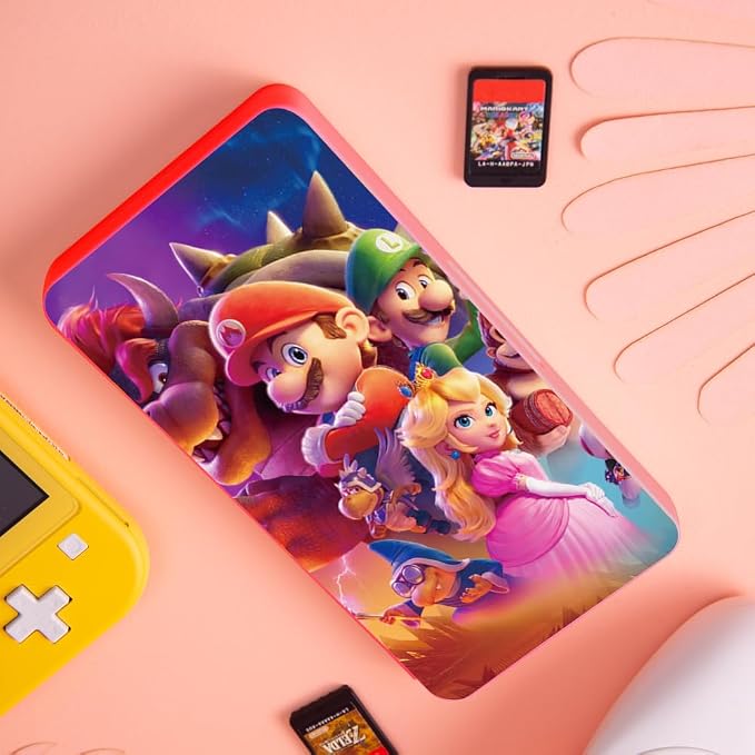 PERFECTSIGHT Cute Switch Game Card Case for Nintendo Switch 2 2025 / Lite/ OLED, 24 Game Holder Cartridge Case for Game Cards and 48 SD Cards, Kawaii Portable Compact Storage Box, Bros - Image 7