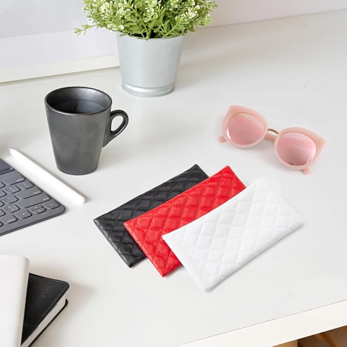 TRIUMPH VISION Eyeglass Case Glasses Case Soft Sunglass Pouch Sleeve 3 Pack | Slim Lightweight Alternative to Bulky Case, Leather Lined Protect Lens, Squeeze Easy to Use, Stylish Portable for Daily Use - Image 6