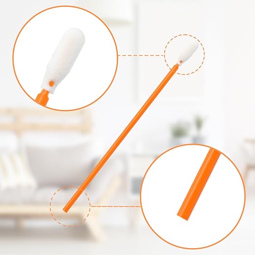 Wellgler's 200pcs Foam Cleaning Swabs, Multi-Purpose Cleanroom Foam Tip Cleaning Swab Kitip Cleaning Swab Kit (Orange) - Image 7