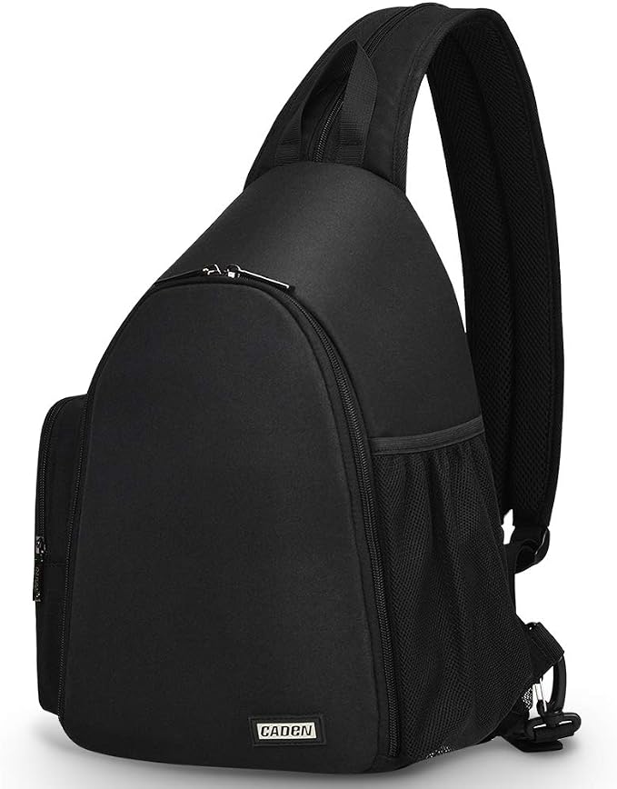 CADeN Camera Bag Sling Backpack, Camera Case Backpack with Tripod Holder for DSLR/SLR Mirrorless Cameras (Canon Nikon Sony Pentax) Black by CADeN