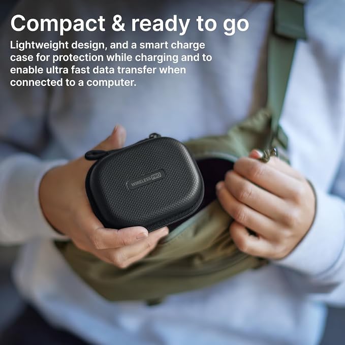 RØDE Wireless PRO Compact Wireless Microphone System with Timecode, 32-bit Float On-board Recording, 2 Lavalier Microphones and Smart Charge Case for Filmmaking and Content Creation | 32-bit Float On-board Recording, 2 Lavalier Microphones and Smart Ch... - Image 5