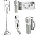 AMAZEAR Phone Camera Grip with Selfie Stick Tripod, Cellphone Accessories with Detachable Wireless Shutter Button for iPhone 16 17 Pro Max, Comfort Ergonomic Smartphone Handle Holder, White by YourProPhotoGear