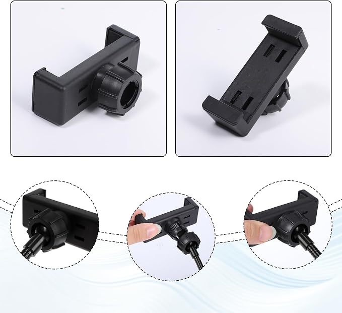 2 Pcs Ring Light Phone Holder Replacement Clamp, 17mm Rotating Ball Head, Phone Ball Mount for Tripod Monopod Mount Cellphone Clamp Selfie Hose Stand Bracket (Black) - Image 6