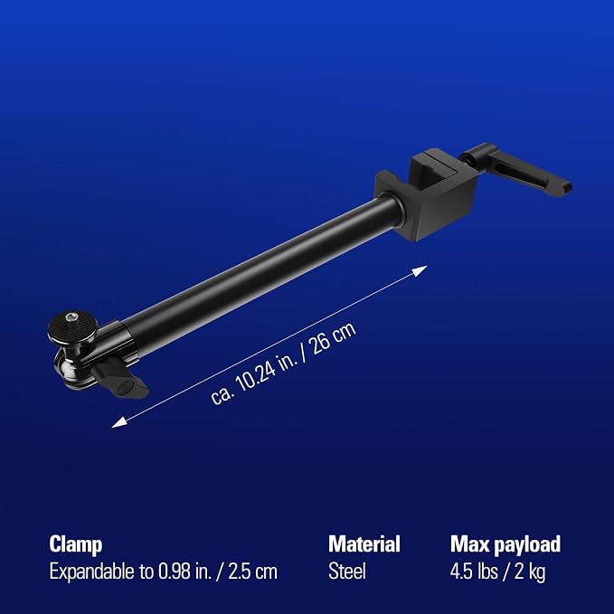 Elgato Solid Arm, Holding Arm with Padded Clamp | Clamps horizontally onto Master Mount, Ball head with 1/4-inch screw, Steel and hard composite build - Image 5