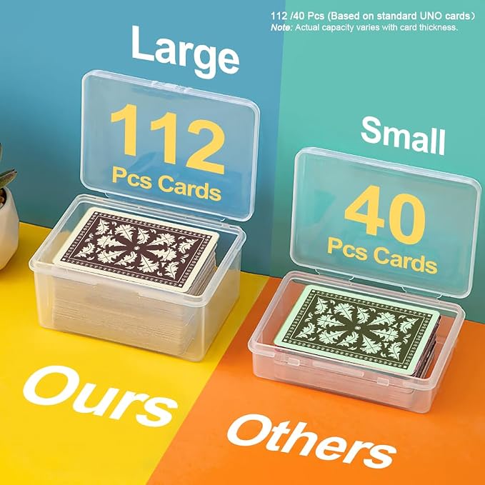 2PCS Card Cases for UNO Cards and Playing Cards, High Capacity Clear Storage Boxes for Trading Cards & More (Card Not Included) - Image 6