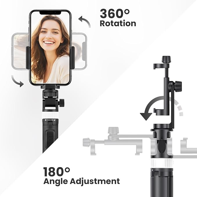 Audience 70" Phone Tripod & Selfie Stick, 3-in-1 Extendable Stand with Bluetooth Remote for iPhone & Android with Travel Bag - Image 6