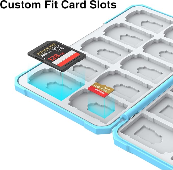 SD Card Case with 40 Precise Card Slots for SDXC Micro SD Cards | Hard ABS Shell & Soft Silicone , Precise 40 Card Slots,Magnetic Closure,Portable Memory Card Holder for Daily Travel - Image 3
