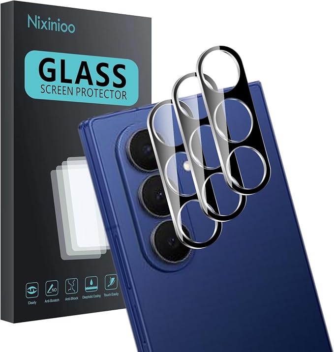 3 Pack Camera Lens Protector for Samsung Galaxy Z Fold 7 | Tempered Glass,Anti-Fingerprint,9H Hardness,Scratch Resistant,Easy to Install,Bubble Free,HD Clarity by Unknown