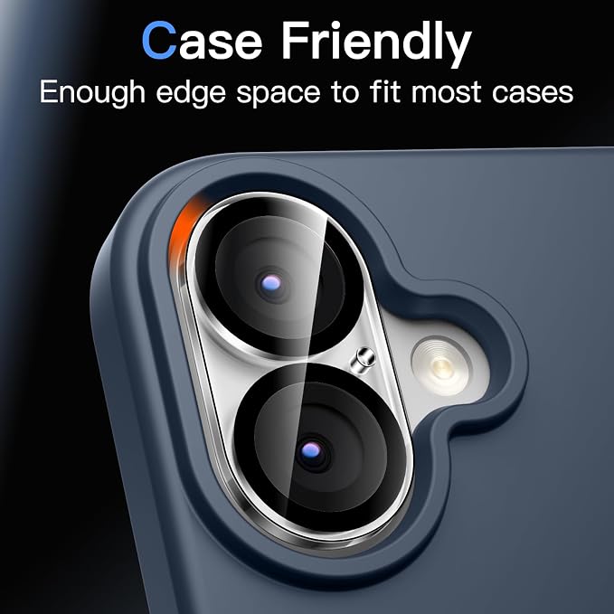 JETech Camera Lens Protector for iPhone 17, Clear, 3-Pack | 9H Tempered Glass, HD Clear, Anti-Scratch Protection, Night Shot Compatible, Case-Friendly - Image 7