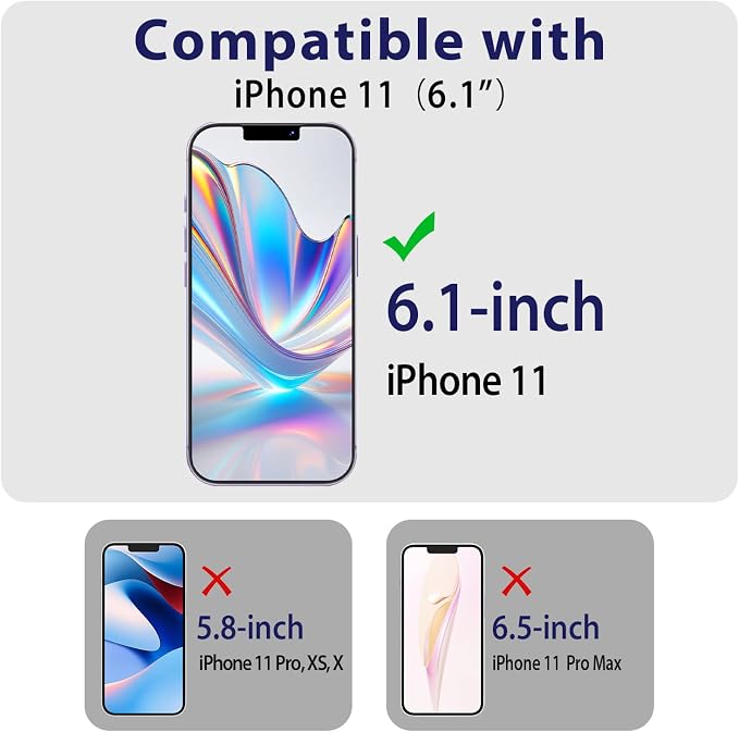 2 Pack Tempered Glass Screen Protector for iPhone 11 6.1-Inch | with 2 Pack Camera Lens Protector, Anti Scratch, Bubble Free, Case Friendly - Image 2