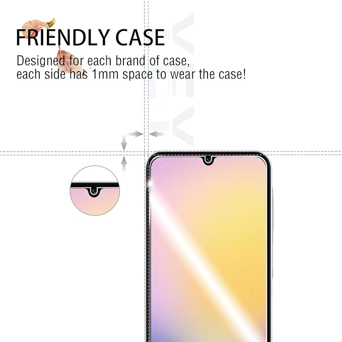 Galaxy A25 HD Clear Tempered Glass Screen Protector + Camera Lens Protectors, [2+2 Pack] [3D Glass] [Anti-Glare] [Bubble-Free] Screen Protector Glass For Samsung Galaxy A25 - Image 4
