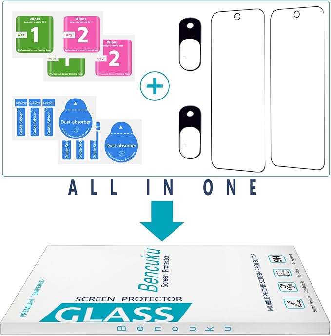 2+2 Pack Privacy Screen Protector for Google Pixel 9 Tempered Glass | with Camera Lens Protector, Anti Spy, Fingerprint ID Compatible, Anti Scratch - Image 7