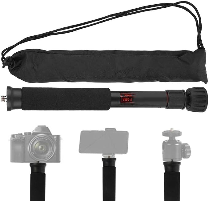 Mini Camera Monopod 48 Inch, Portable Adjustable Height Monopod Selfie Stick Mount Support Rod for DSLR Camera Mirrorless Camera, Flash, Mobile Phone(P-256A) - Image 2