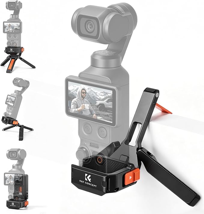 K&F CONCEPT Magnetic Expansion Frame Compatible with DJI Osmo Pocket 4P/4/3 | Aluminium Alloy Protective Cage with Quick Release Design, Cold Shoe & 1/4 Screw Mount for Vlogging Accessories, PP63 by KFCONCEPT