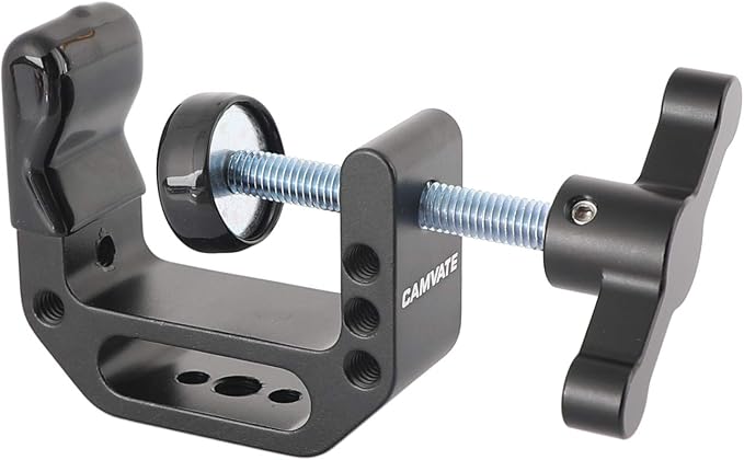 CAMVATE C Clamp with 1/4 and 3/8 Thread Hole for Camera Monitor | Black T-handle - Image 5