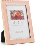 Premium Metal Picture Frame 4x6 Inches with Velvet Back Cover - Elegant and Durable Photo Frame for Displaying Cherished Memories, Perfect as Desk Decor, Home Office Accessory,Pink picture frame by Unknown