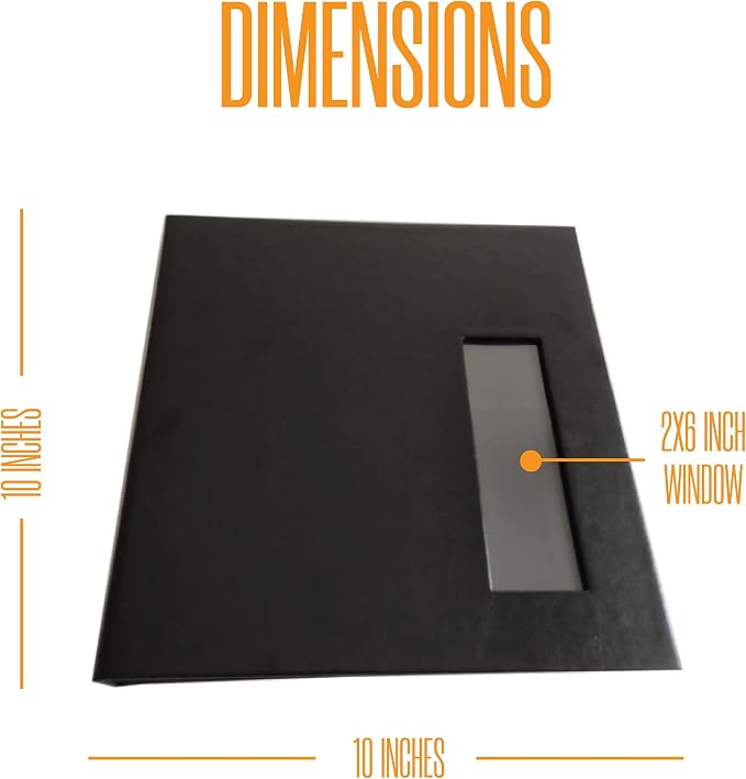 2x6 Strip Album, Black Cover Black Pages, 2 Gel Pens, 20pk | Leather-cover photo strip scrapbook journal holds 2x6 photos. Album guest book for weddings, graduations, anniversaries. - Image 5