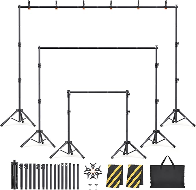 Backdrop Stand Kit - 6 Widths, 10x7.5ft Adjustable Background Stand for Parties & Studio Photography by Unknown